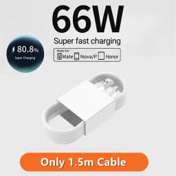 66W 6A Super Fast Charger For Huawei Mate 40 50 60 P50 P60 Nova 12i 13i Pro HONOR 200 Lite X8 X9 Type C USB Quick Charging Cable