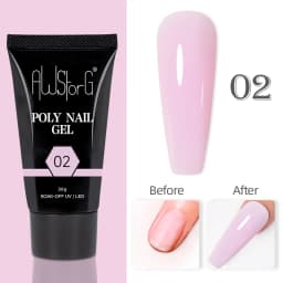 AWStorG Hema Free Poly Nail Gel 30ML Acrylic Gel Finger Extension Transparent Nail Art Extension Quick Building Soak Off UV