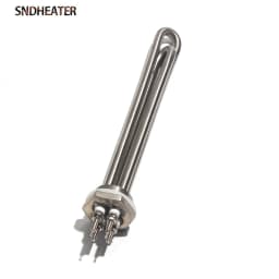 SNDHEATER 12V 24V 36V 48V Water Immersion Heater Low Voltage G1 1/4" DN25 1Inch Thread Induction Heating Tube 304SUS 300W-1.5KW