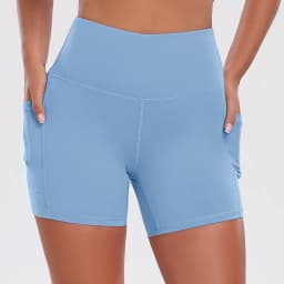 Women Shorts with Pockets Tummy Control Butt Lifting Cycling Tights Stretchy Slim Gym Sports Shorts Summer Casual Wear