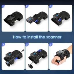 Eyoyo 2D Bluetooth Barcode Scanner Left&Right Hand Glove Wearable Scanner Patable 1D QR Finger Bar Code Reader Wireless Device