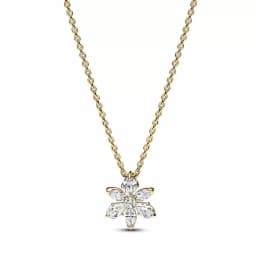 Sparkling Snowflake Pendant Necklace S925 Pure Silver Bow Chain Suitable For DIY Beads Necklace For Women's Birthday Gifts