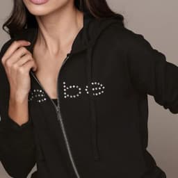 Simple Style Letter Print Rhinestone Bling Long Sleeved Oversized Womens Hoodie Zipper Spring Autumn Thin Section Y2k Streetwear