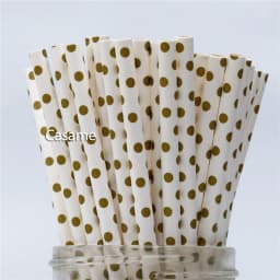 Paper Straws Garden Flower Foil Gold Disposable Drinking for Birthday Wedding Deco Christmas Party Restaurant Event Supplies