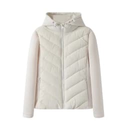 Autumn Winter New Style Pure Color Patchwork down Cotton Hooded Lightweight Long Sleeve Stand Collar Women's Black Jacket