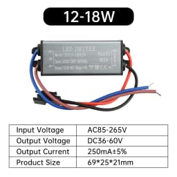 AC85-265V 1-24W IP68 Waterproof LED Driver Aluminum Encapsulated Power Supply for Outdoor Lighting Fixtures Universal Voltage