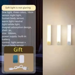 Motion Sensor Light Indoor, Wireless Under Cabinet Lamp, Rechargeable Closet Lights Dimmable 3Color Temperatures, Counter Lamps