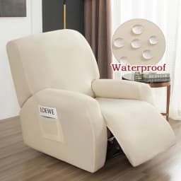 Water-resistant Recliner Covers with Pockets Stretch Reclining Chair Covers Sofa Couch Covers Furniture Protector for Pet Kids