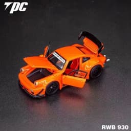 FG 1:64 Porsche 930 RWB Wide Body Modification Gulf Oil Full Open Alloy Diecast Car Model Collection