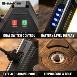 Magnetic Rechargeable Outdoor Flashlight, Triangle Red Blue Warning Camping Lamp, Compact Portable Multi-Purpose Light