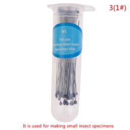 100 Pcs Insect Pins Specimen Needle Stainless Steel with Plastic Box for School Lab Entomology Body Dissection Insect Needle