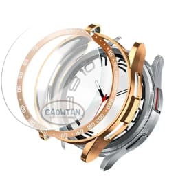 Tempered Glass+Bezel+Case For Samsung Galaxy Watch 6 Classic 43mm 47mm Cover TPU Bumper All-Around Protector Clear Screen Bezels