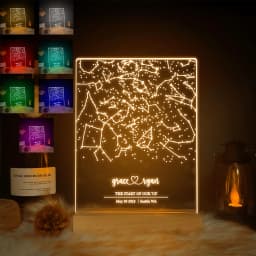 Personalized Constellation Chart Lamp Customized Bedroom NightLight for Couples MOM DAD LOVE Family Birthday Day Souvenirs Gift