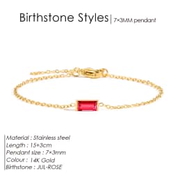 EMANCO Stainless Steel Bangle 7*3MM Square Birthstone Bracelet Sparkling High-end Rhinestone Accessories Gift