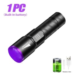 395nm LED UV Flashlight Type C Rechargeable Zoom Torch Light for Ink Dryer Money Fluorescer Detector UV Oil Curing Purple Light