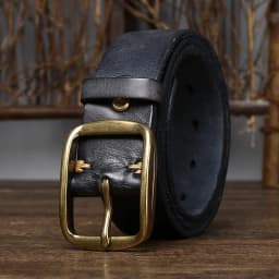 3.8CM Thick Cowhide Copper Buckle Top Grain Genuine Leather Casual Jeans Belt Men High Quality Retro Luxury Male Strap Cintos