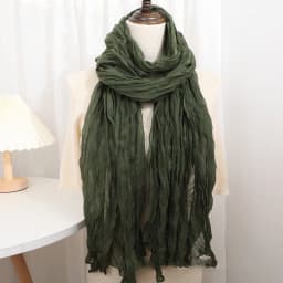 Solid Color 180*90cm Cotton Linen Scarf Retro Autumn Winter New Warm Silk Pleated Retro Thin Long Strip Shawl Men and Women's