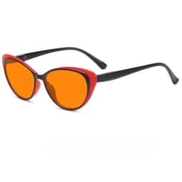Retro Cat-Eye Night Vision Anti-Blue Light Glasses Red & Orange Lenses Men's & Women's Computer Gaming Protective Eyewear