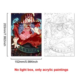 Anime Character One Piece Luffy Zorro Animated Frame LED Light Study Bedroom Christmas Birthday Gift