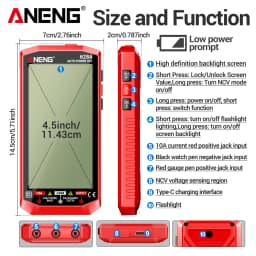 Digital Multimeter Professional Rechargeable 6000 Counts AC/DC Voltage Current Ammeter Capacitor Detector Electrician Tools