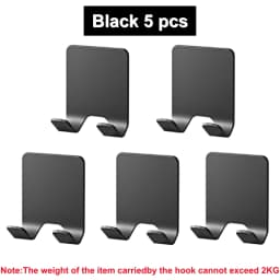 Punch-free Adhesive Razor Holder Wall Mounted Bathroom For Shower Hook Rack Gillette Shaver Shaving Holder Black Plastic Hook