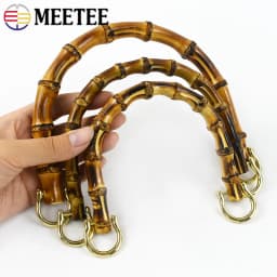 1/2Pcs Deepeel Natural Bamboo Handle Clutch HandBag Frame Replacement U-shaped Handles for Woven Bag Luggage Hardware Accessory