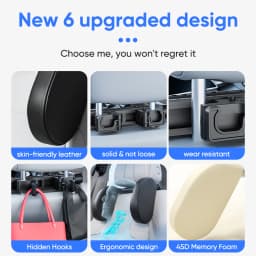 Ergonomic 360° Adjustable Auto Cervical Pillow with Memory Foam & Side Pads One-Click Sleep Headrest for Car