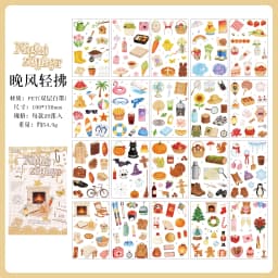 Journal GO 20sheets Mini Watercolor Life Sticker Book Daily Food Home & Music Decal for Journaling Planner Craft & Scrapbooking