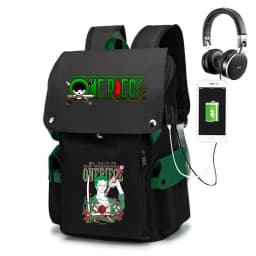 One Piece Zoro Print School Backpack Large Capacity Casual Daypack Travel Bag for Kids Teens