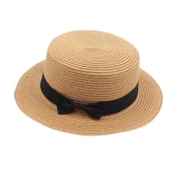 Women's British-Style Summer Hat Simple Small-Brimmed Straw Hat Korean-Style Bow-Knot Flat-Top Sun Hat Popular Women's Straw Hat