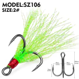 5Pcs 10Pcs Fishing Treble Hooks 4X Strength With Feather Tackle Fishing Hook Stronger Carbon Steel Barbed Fishhooks Pesca