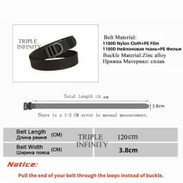 Black Metal Automatic Buckle Hard Tactical Belts Thick 1100D Nylon Webbing Belt For Men Outdoor 3.8cm Heavy Duty Military Girdle