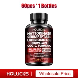 Nattokinase Capsules, with Serrapeptase, Lumbrokinase, Support Inflammation Reduction, Digestion & Circulation for Daily Use
