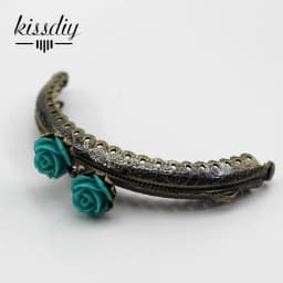 KISSDIY 10pcs 8.5CM Rose Head Pattern Purse Frame Antique Bronze Semi-Circle Shape Bag Kiss Clasp Lace Metal DIY Bag Accessories