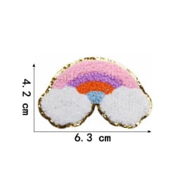 10pcs Set Chenille Self-Adhesive Patches Shiny Glitter Base Lightning Star Rainbow Patch for Bags Hats Jackets Clothing