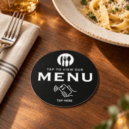 NFC 215 Square Round Programmable Google Review Menu Card 13.56MHz Adhesive PVC Desktop NFC Tag for Restaurants Cafes and Stores
