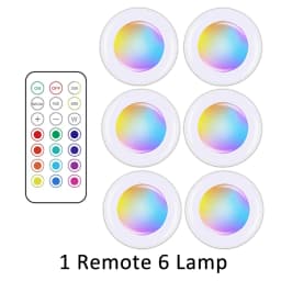 RGB Color Under Cabinet Light Wireless LED Light Remote Control 12 Color Touch Dimmable Night Light for Kitchen Closet Counter