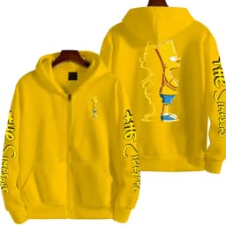 Cartoon Anime The Simpsons Men's Bart Simpson Zipper Hoodie Outdoor New Women's Sportswear Spring and Autumn Fashion Couple Coat