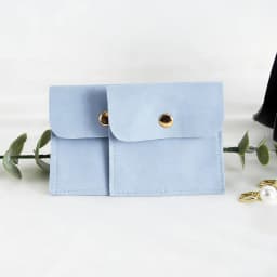 100Pcs Customized Logo 8x8cm Jewelry Microfiber Snap Bag Velvet Envelope Button Pouch Portable Travel Gift Organizer Ring Pocket