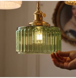 Multi-Style Nordic Pendant Lamp Green Glass Ceiling Lighting Kitchen Island Hand Brass Hanging Light Fixtures for Dining Room