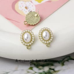 10pcs Pearl Stud Earrings Settings Handmade Roun Hollow Love Heart Earrings Connectors for DIY Jewelry Making Findings