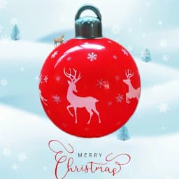 1 Pc 40cm PVC Inflatable Christmas Decoration Ball Ornament. Christmas Outdoor Holiday Yard Lawn Porch Decoration