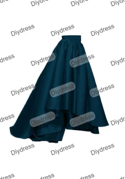 Women's High Low Elegant Prom Party Skirt A-Line Pleated Front Short Back Long Satin Skirt With Pockets For Evening Gown