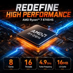 Ninkear M8 Mini PC AMD Ryzen 7 8745HS, Radeon 780M Graphics, 16GB DDR5 1TB SSD, 8K or Triple 4K Display, USB-C, USB 3.2, HDMI, DP 2.0, 2.5G LAN, WiFi 6, Windows 11 Pro