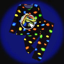 Spring Autumn Boys Pajama Set Dinosaur Astronaut Fire Truck Print Kids Loungewear