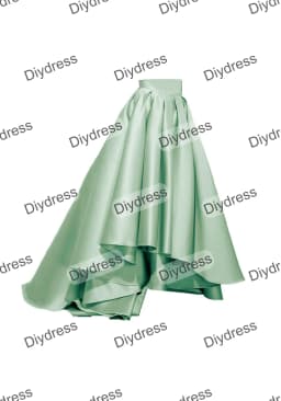 Women's High Low Elegant Prom Party Skirt A-Line Pleated Front Short Back Long Satin Skirt With Pockets For Evening Gown