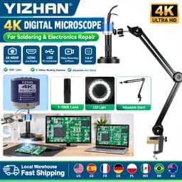 Yizhan 2K/4K HD Digital Microscope For Soldering HDMI USB VGA Camera 215X 180X 150X 130X Zoom Lens IMX415 IMX327 IMX678 Sensor