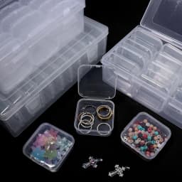 1pc Transparent Plastic Box Compartment Storage Box Small Square Container for Jewelry Beads Desktop Sundries Sorting Storage