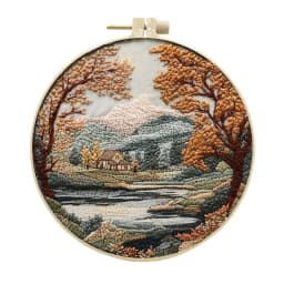 Nature Scenery Embroidery Kit for Beginners with Pattern Needlepoint Starter Kits for Adults Starter Embroidery Set