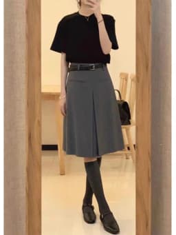 plus Size A-Line Midi Skirt Women's High Waist Flared Two-Sided Wear Retro Artistic Style Polyester Fiber Commute Pure Color
